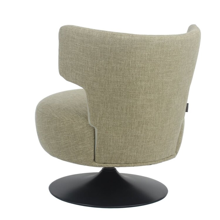 Fauteuil pivotant Metro tissu lin vert olive