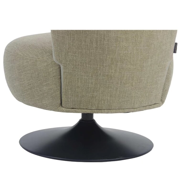 Fauteuil pivotant Metro tissu lin vert olive