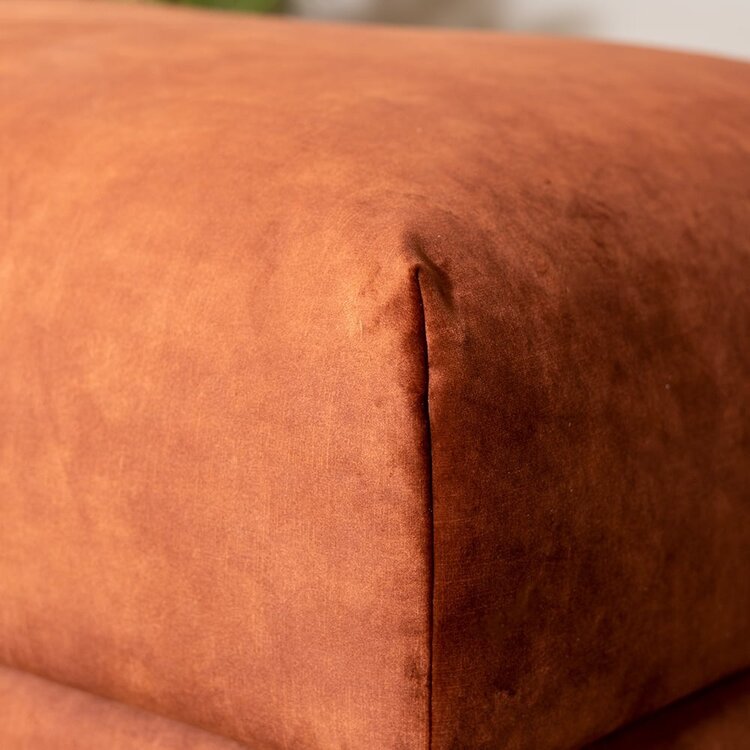 Hocker Denver velours cuivre