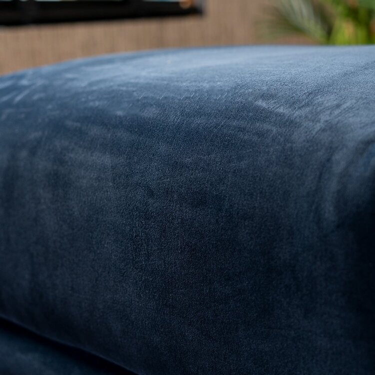 Hocker Denver velours bleu