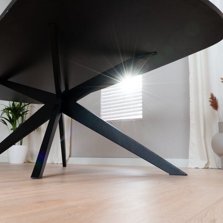 Pied de table patte d'araignée en métal noir Torben 140 x 80 cm