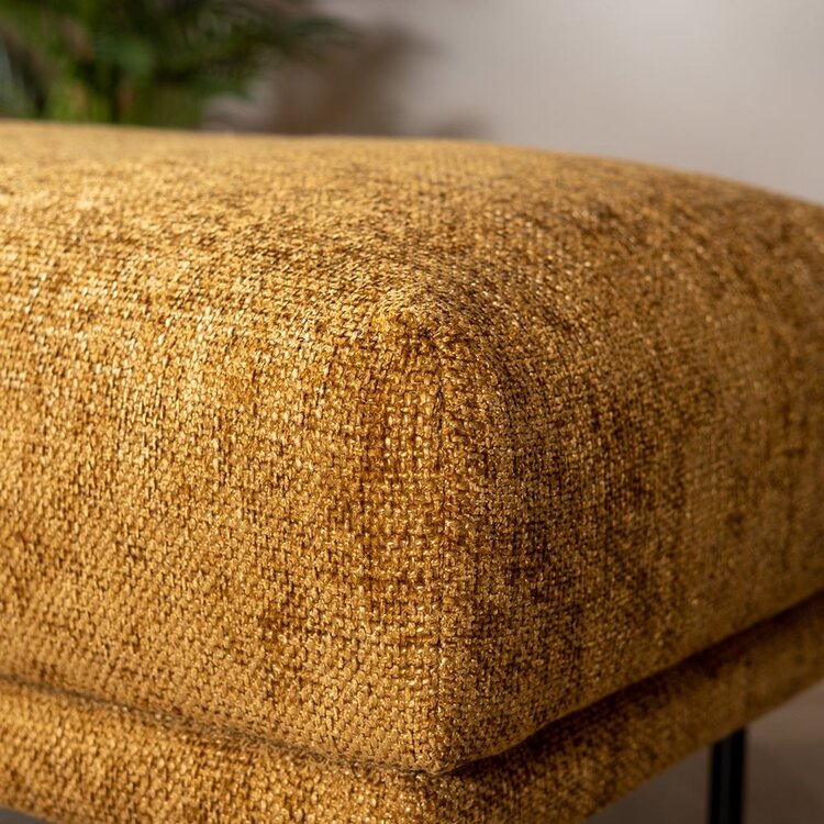 Hocker Denver tissu chenille cognac