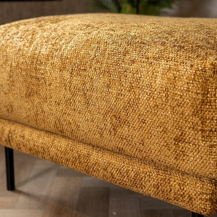 Hocker Denver tissu chenille cognac