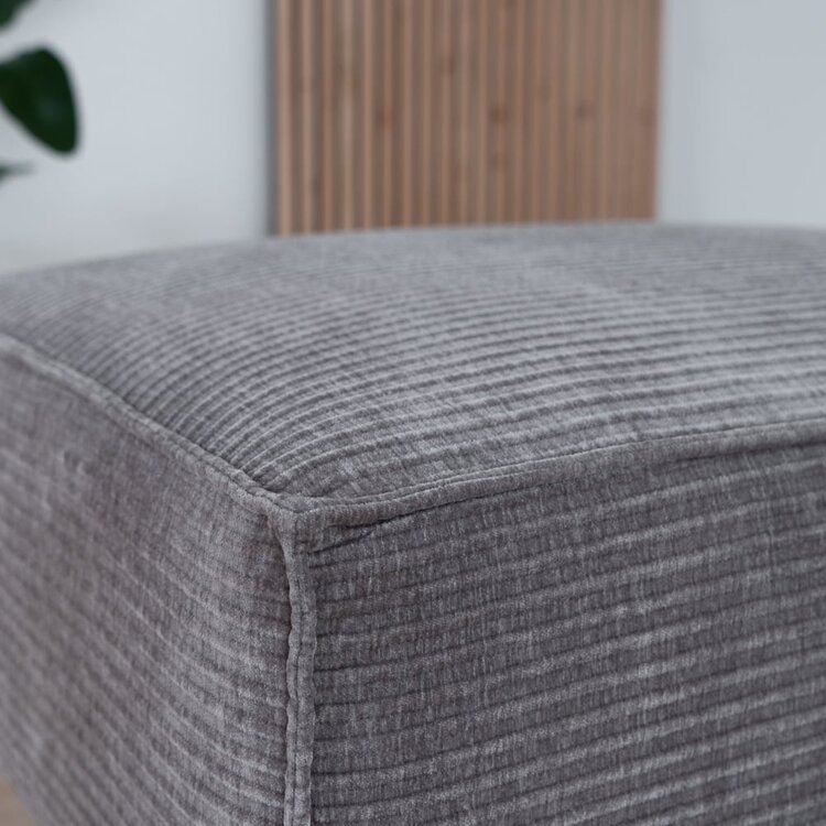 Pouf / hocker Kansas taupe velours côtelé