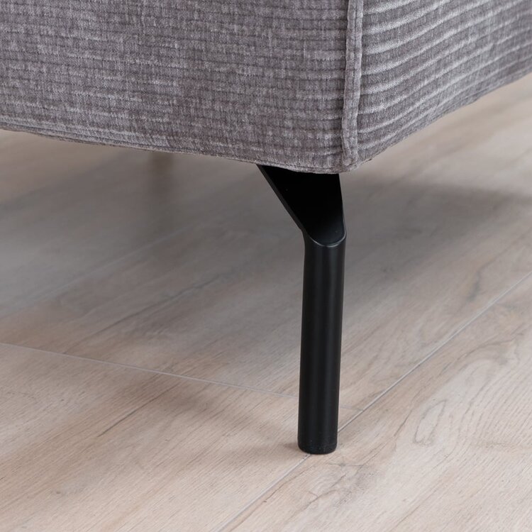 Pouf / hocker Kansas taupe velours côtelé