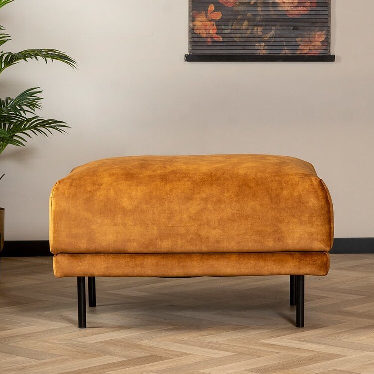 Hocker Denver velours cognac