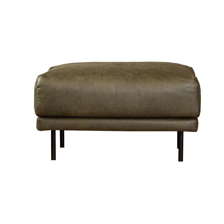Hocker Denver en cuir écologique vert olive