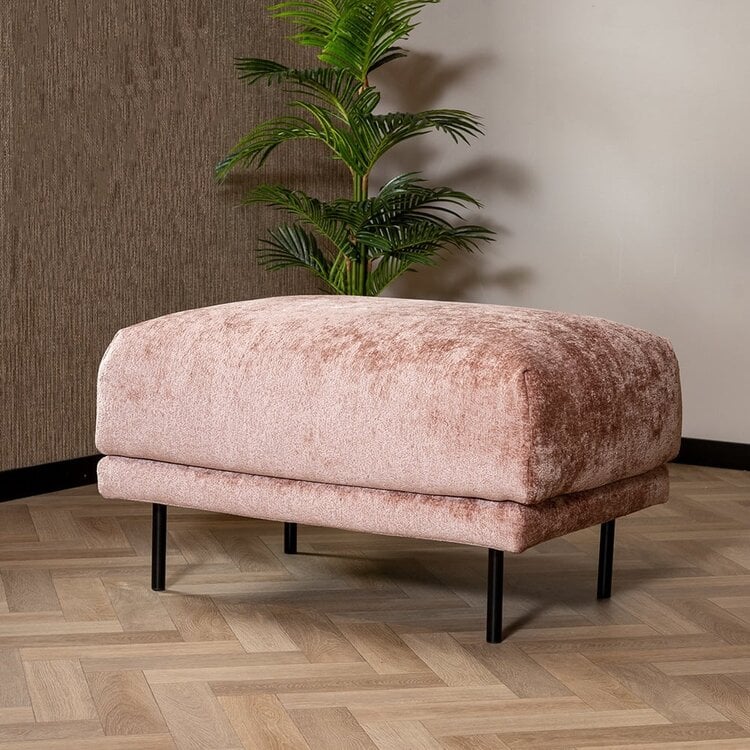 Hocker Denver tissu chenille pink