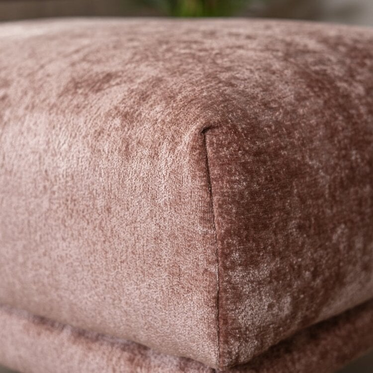 Hocker Denver tissu chenille pink