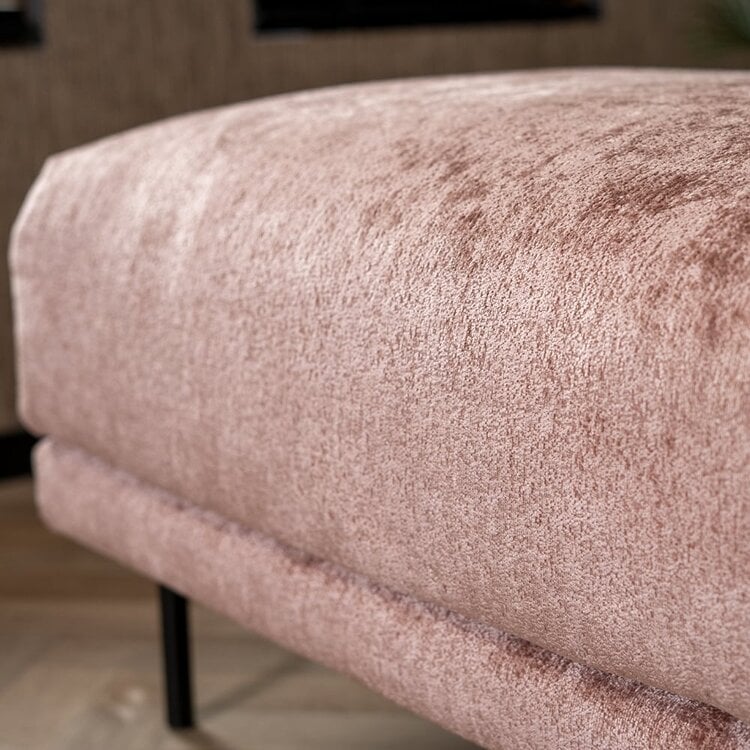 Hocker Denver tissu chenille pink
