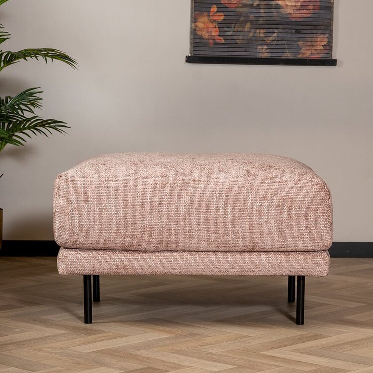 Hocker Denver tissu chenille rose
