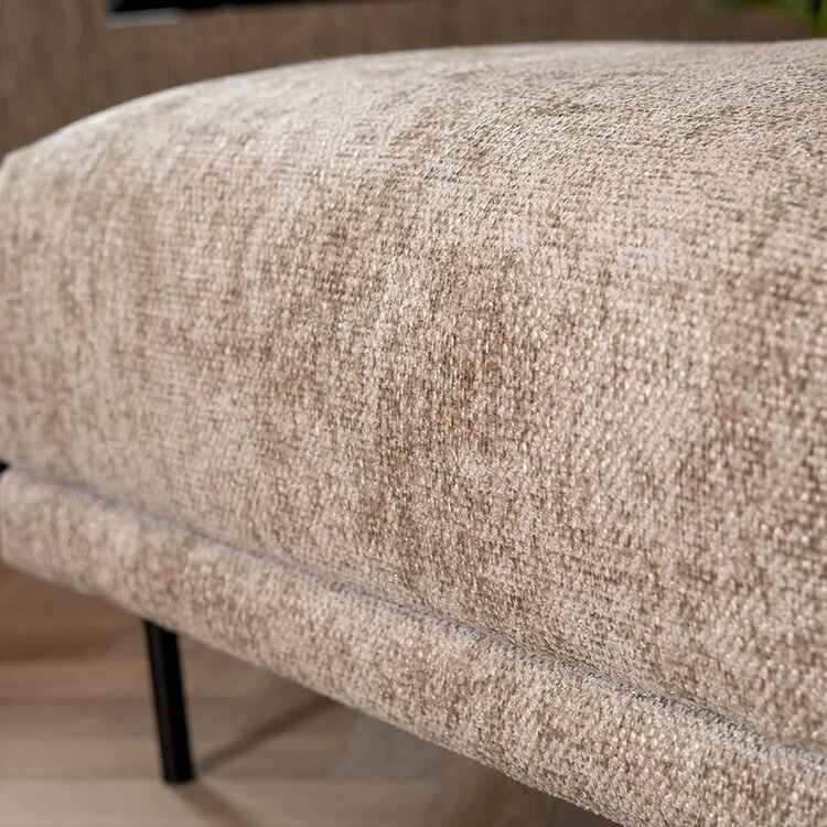 Hocker Denver tissu chenille taupe