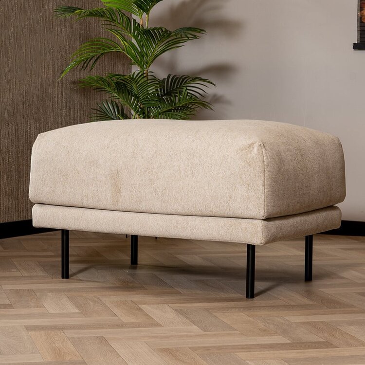 Hocker scandinave Denver Tissu chiné taupe