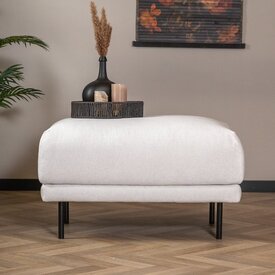 Hocker scandinave Denver Tissu chiné blanc