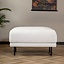 Hocker scandinave Denver Tissu chiné blanc