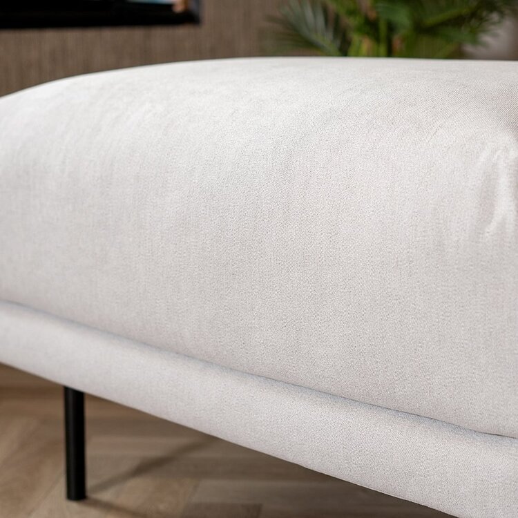 Hocker scandinave Denver Tissu chiné blanc