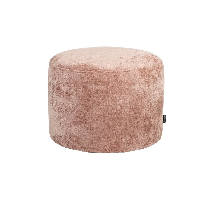 Pouf Juna tissu chenille rose