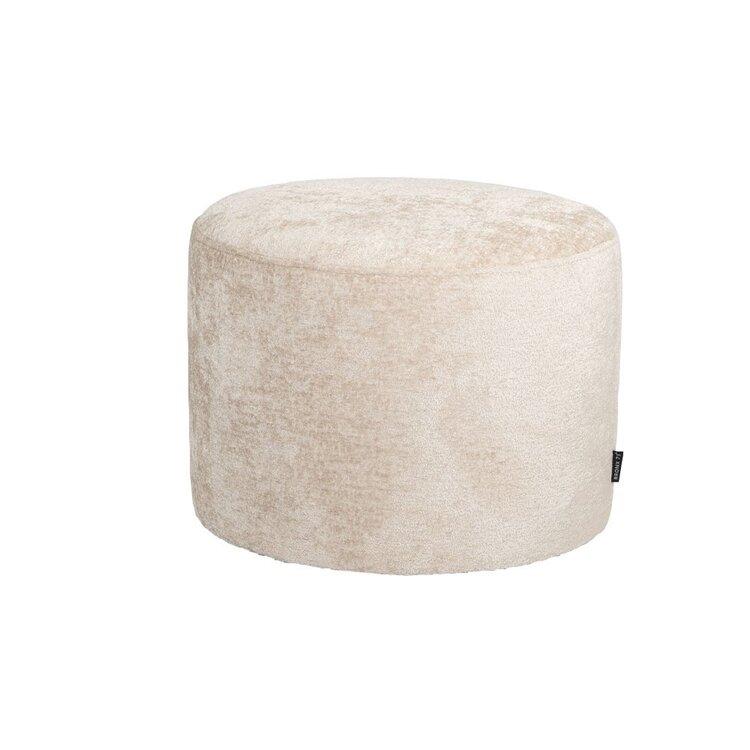 Pouf Juna tissu chenille blanc