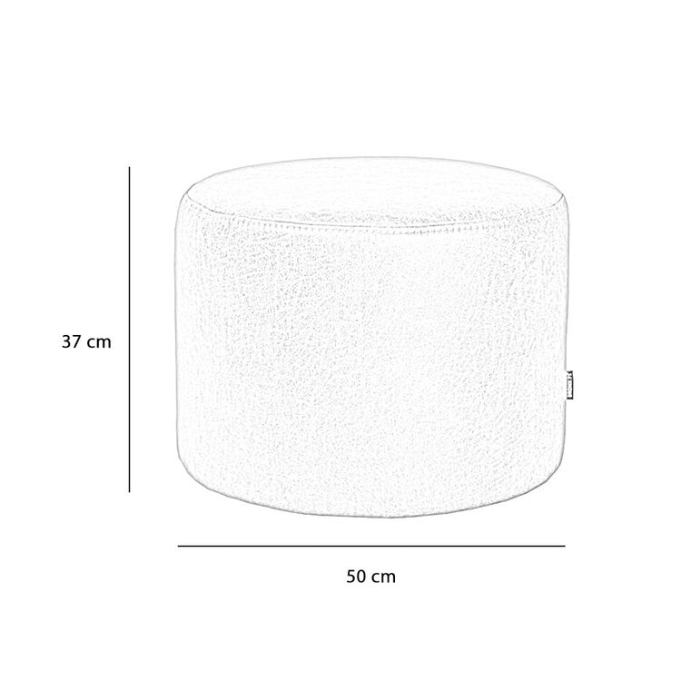 Pouf Juna tissu chenille blanc