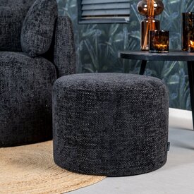 Pouf Féline tissu chenille noir