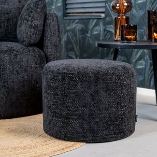 Pouf Féline tissu chenille noir