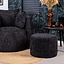 Pouf Féline tissu chenille noir
