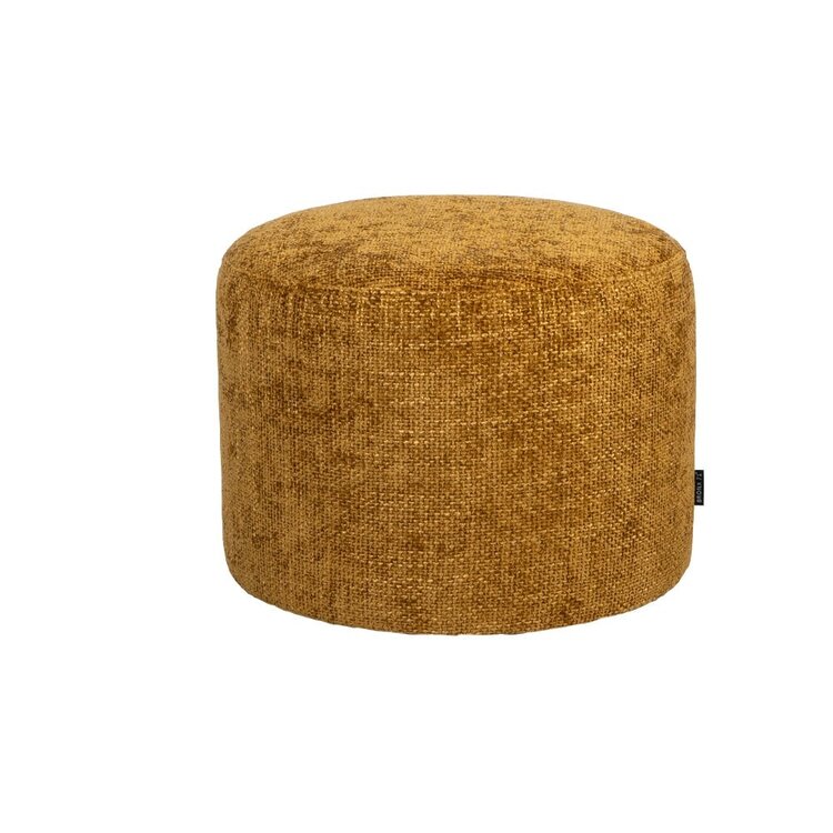 Pouf Féline tissu chenille jaune