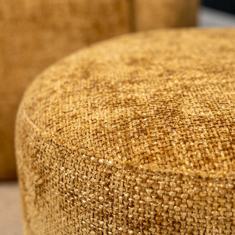 Pouf Féline tissu chenille jaune