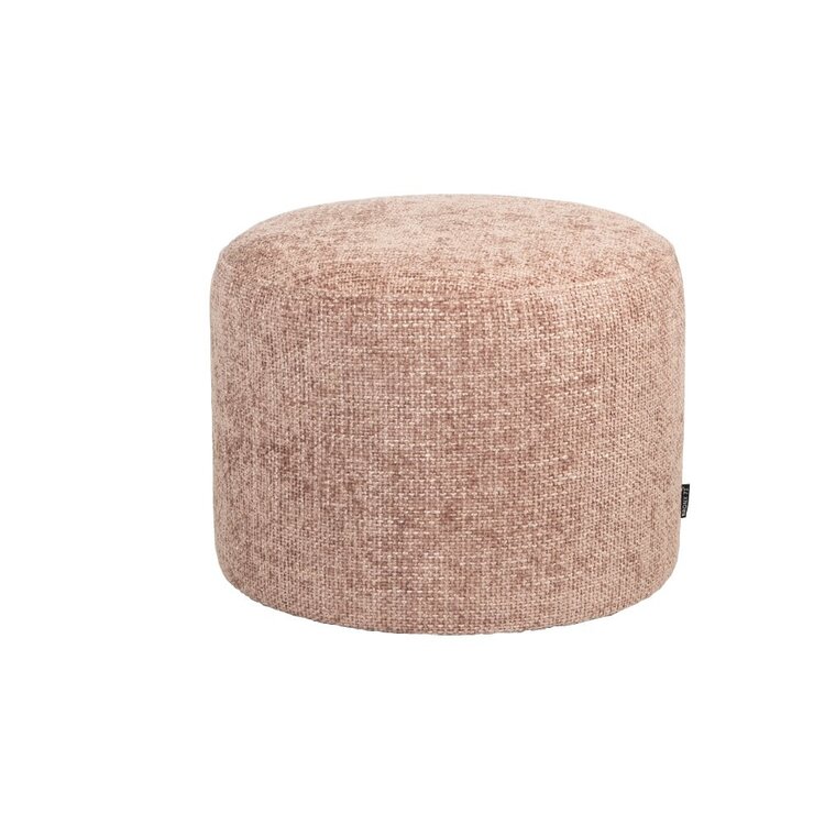 Pouf Féline tissu chenille rose