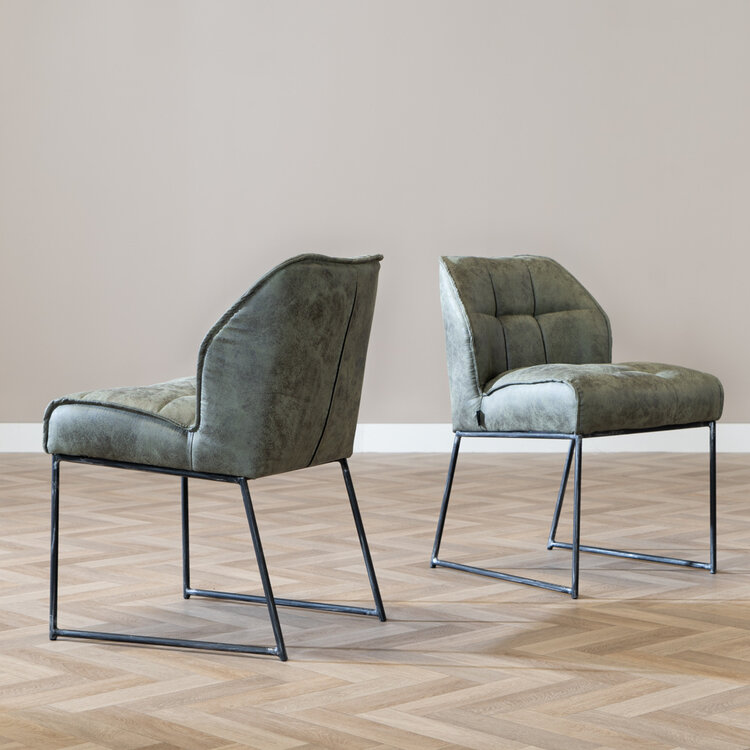 Chaise de salle à manger Abel vert olive