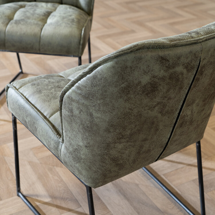 Chaise de salle à manger Abel vert olive