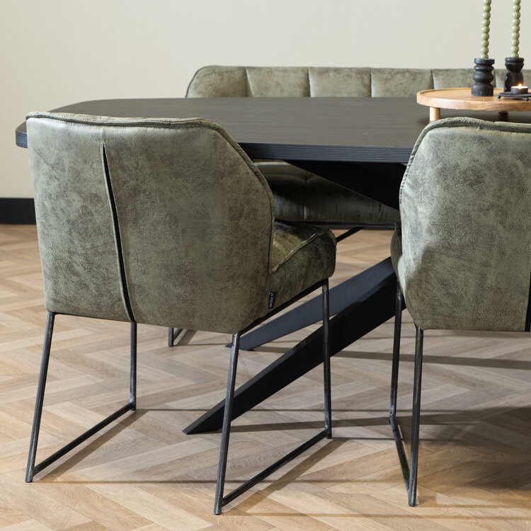 Chaise de salle à manger Abel vert olive