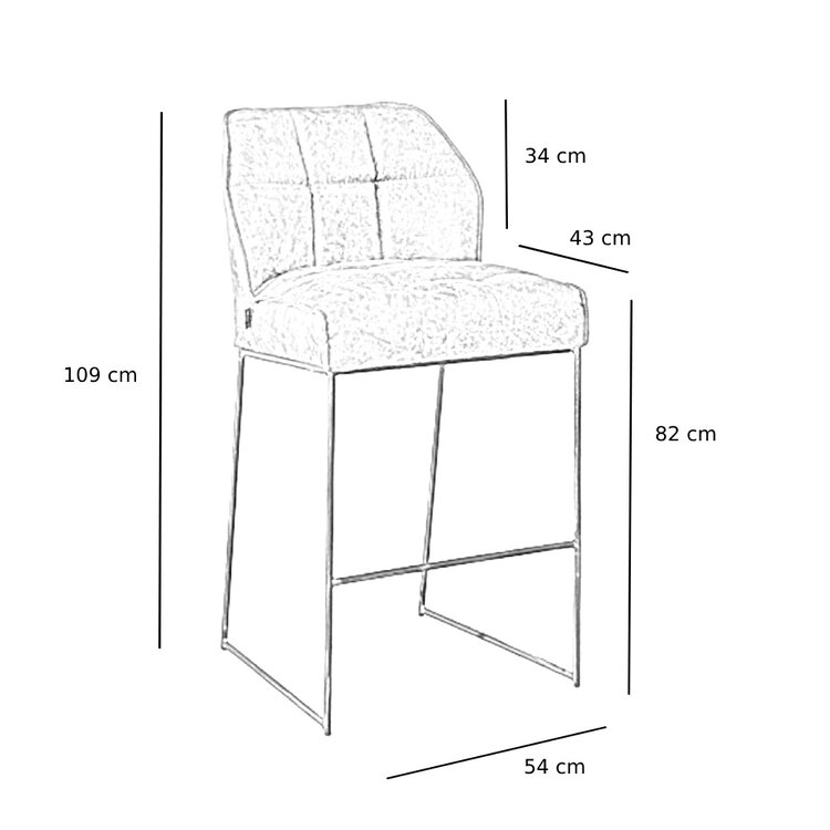Tabouret de bar scandinave Jelle noir 82 cm