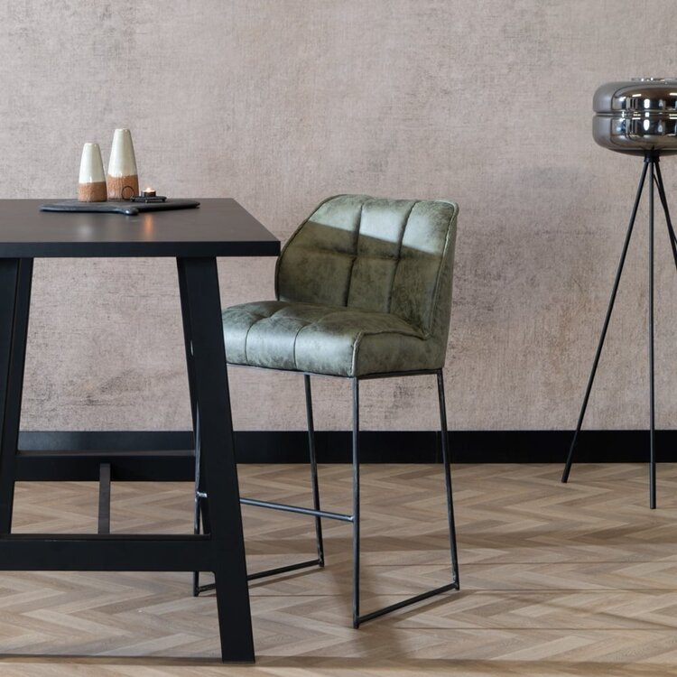Tabouret de bar Abel vert olive 82 cm