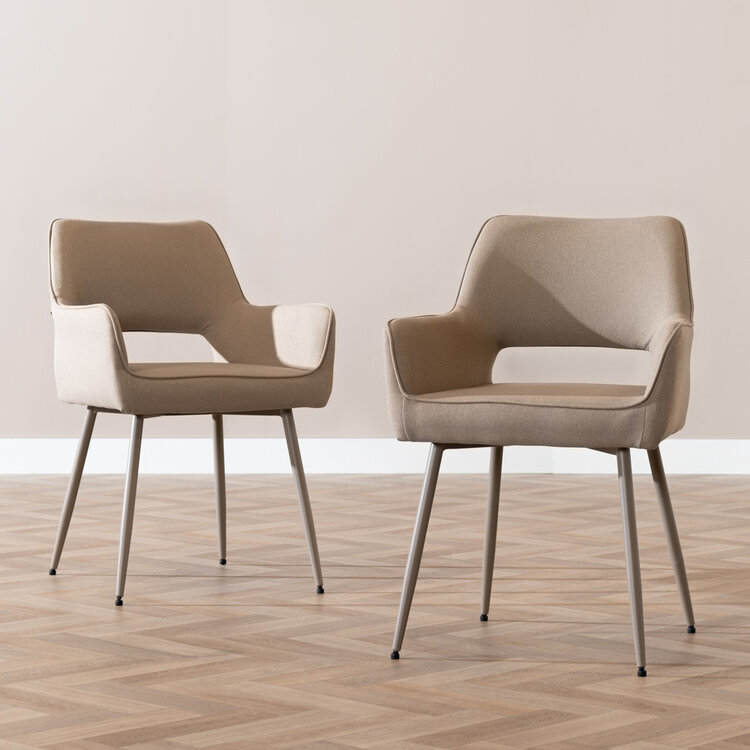 Chaise de salle à manger Olivia taupe tissu recyclé