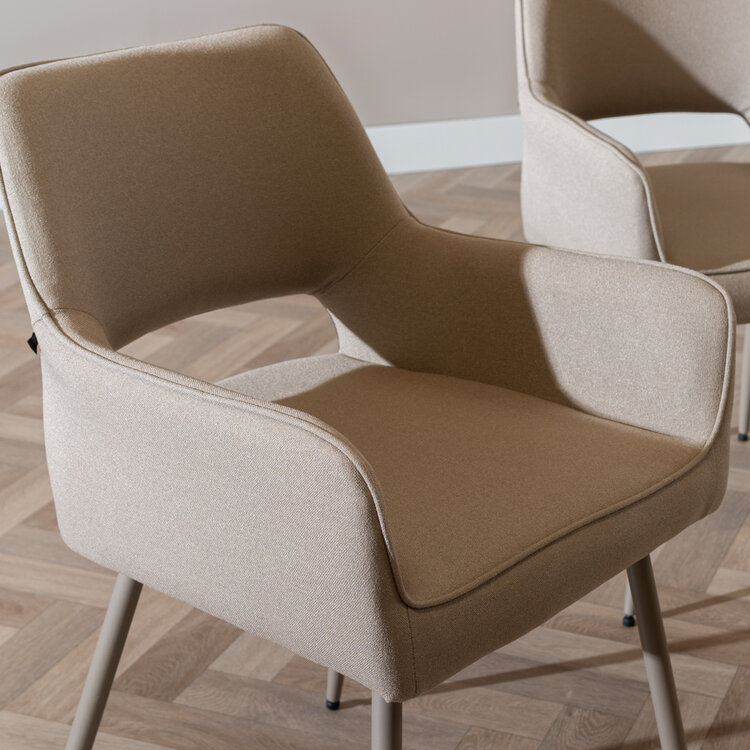 Chaise de salle à manger Olivia taupe tissu recyclé