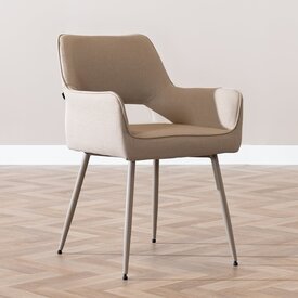 Chaise de salle à manger Olivia taupe tissu recyclé