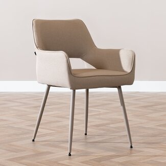 Chaise de salle à manger Olivia taupe tissu recyclé
