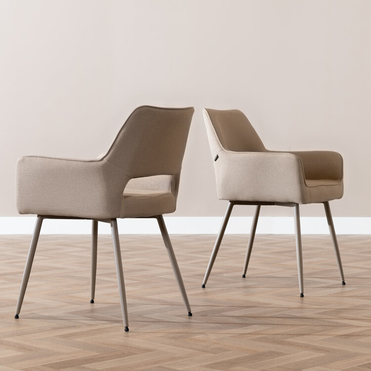 Chaise de salle à manger Olivia taupe tissu recyclé
