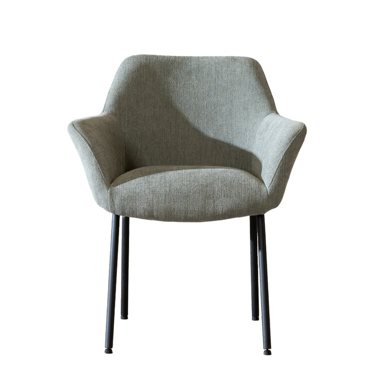 Chaise de salle à manger scandinave Sten vert tissu recyclé