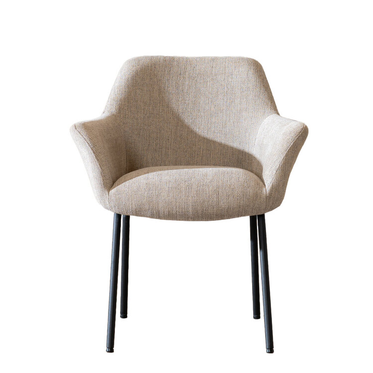 Chaise de salle à manger scandinave Sten taupe tissu recyclé