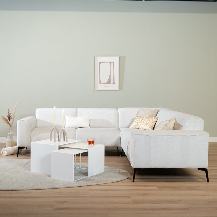 Table d'appoint en métal Bianca blanc