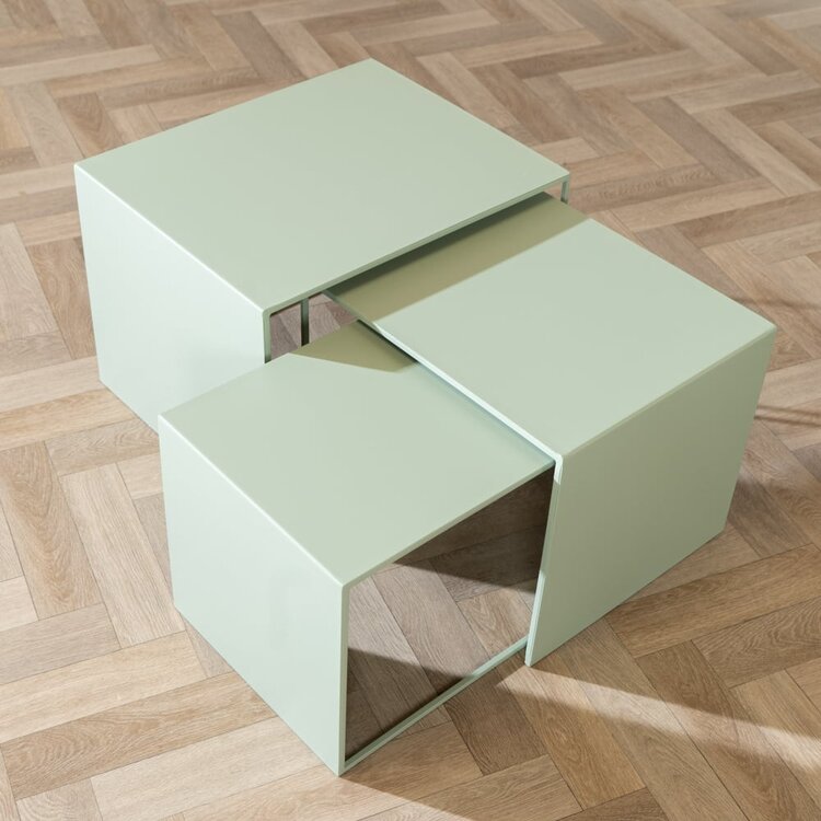 Table d'appoint en métal Bianca vert clair