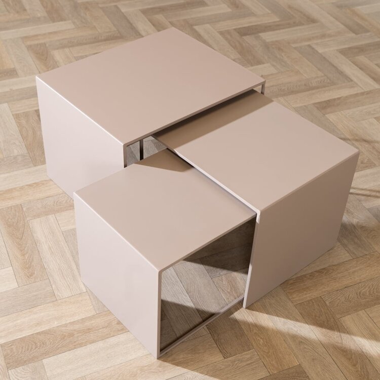 Table d'appoint en métal Bianca taupe