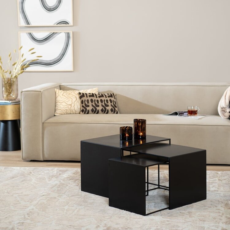 Table d'appoint en métal Gianni noir