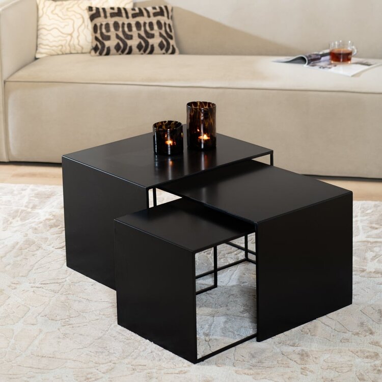 Table d'appoint en métal Gianni noir