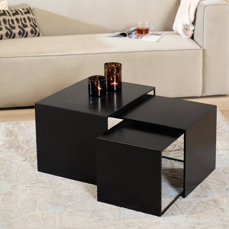 Table d'appoint en métal Gianni noir