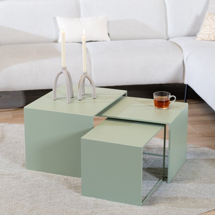 Table d'appoint en métal Lucia vert clair