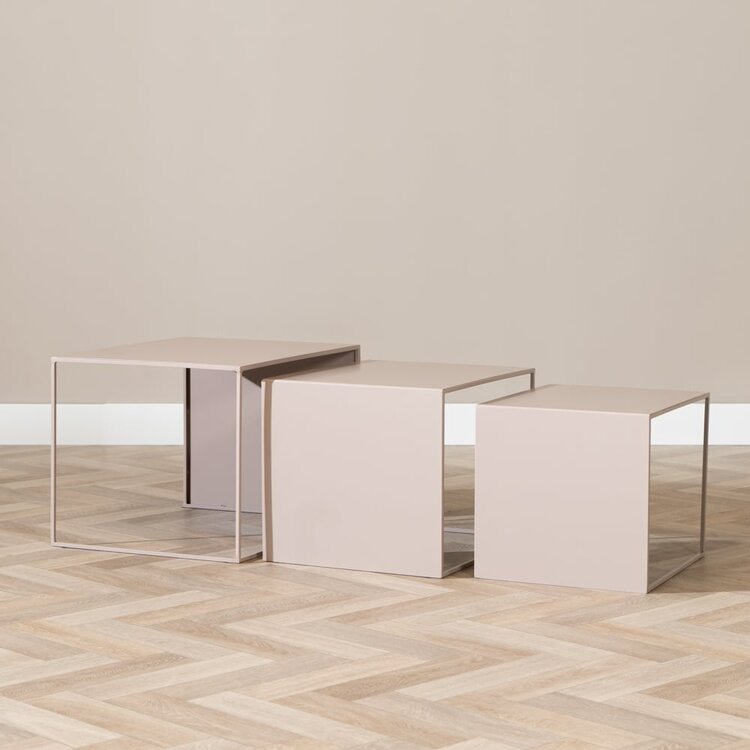 Table d'appoint en métal Gianni taupe