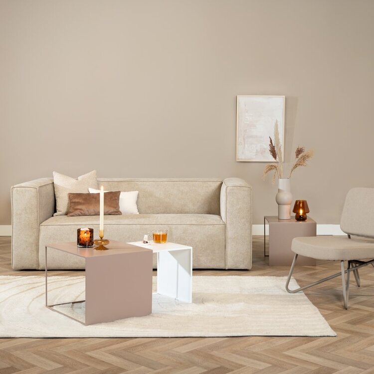 Table d'appoint en métal Gianni taupe